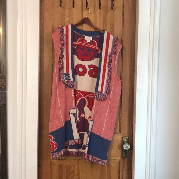 Vintage Houston Oilers Duster/ long vest. Cimarron by Raggs Plus - Picture 10 of 10